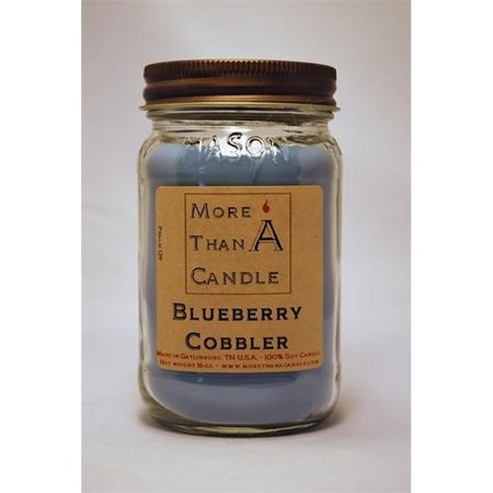 MORE THAN A CANDLE More Than A Candle BBC16M 16 oz Mason Jar Soy Candle; Blueberry Cobbler BBC16M
